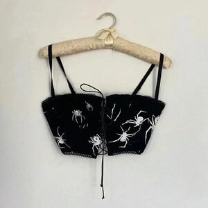 Dolls kill web of sins corset crop top.